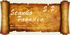 Stanko Papović vizit kartica